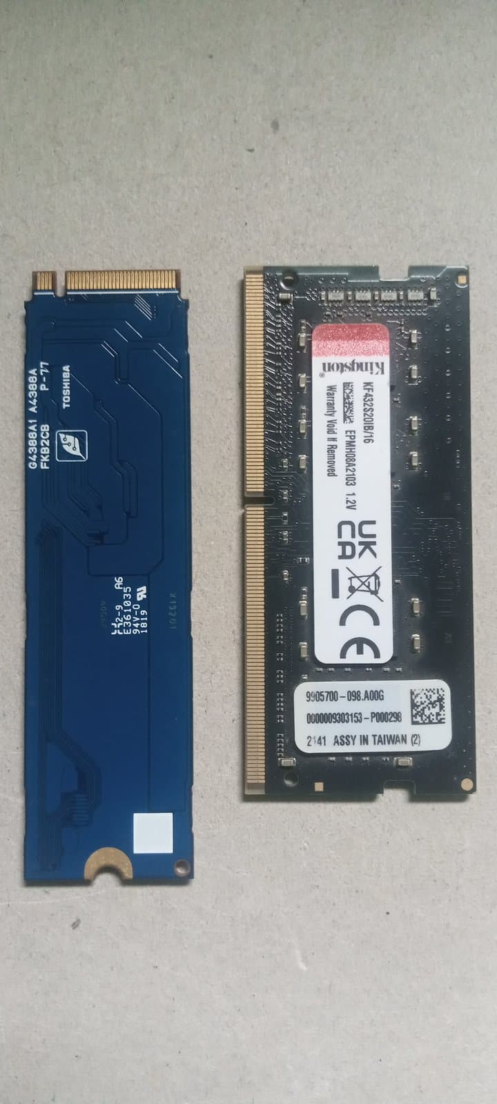 DDR4 3200MHz 16go (Asus TUF F15 GAMING) + SSD NVME M.2 500go — 1/2
