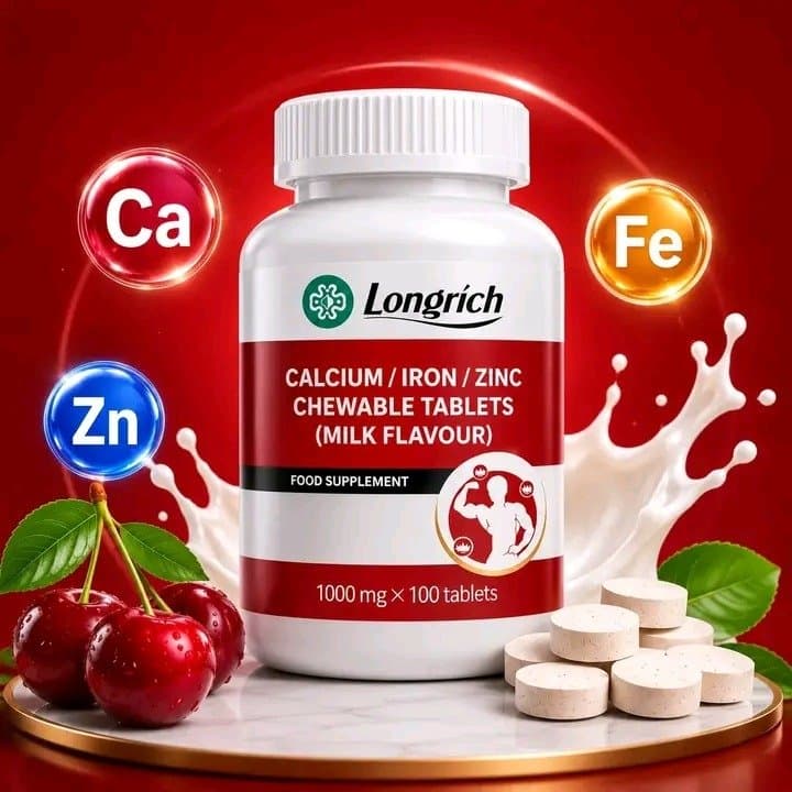 LONGRICH CALCIUM / IRON / ZINC CHEWABLE TABLETS — 1/1