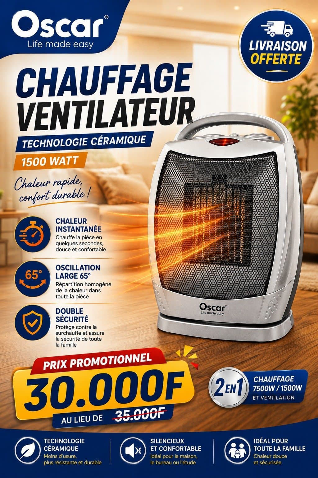 chauffage ventilateur domestique — 1/2